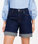 Rinse Wash A-Line Denim Shorts