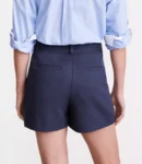 Refined Belted Shorts in Pure Spun Fabric