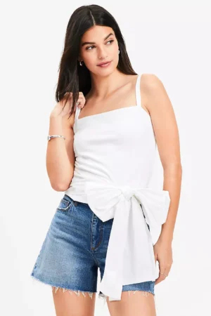 Textured Bow Detail Top