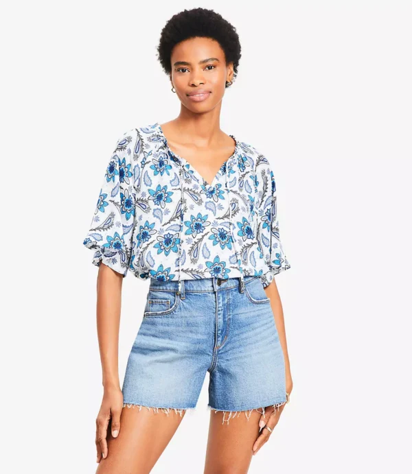 Paisley Tie Neck Blouse