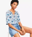 Paisley Tie Neck Blouse