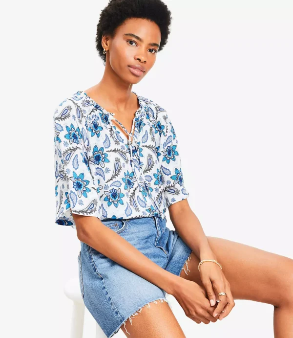 Paisley Tie Neck Blouse - Image 2