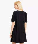 Button-Front Mini Dress with Collar