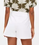 Tailored Textured Shorts with Side Zip