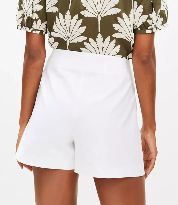 Tailored Textured Shorts with Side Zip - Image 3