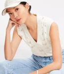 Petite Sleeveless Pointelle Sweater