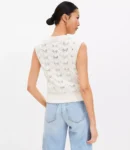 Petite Sleeveless Pointelle Sweater