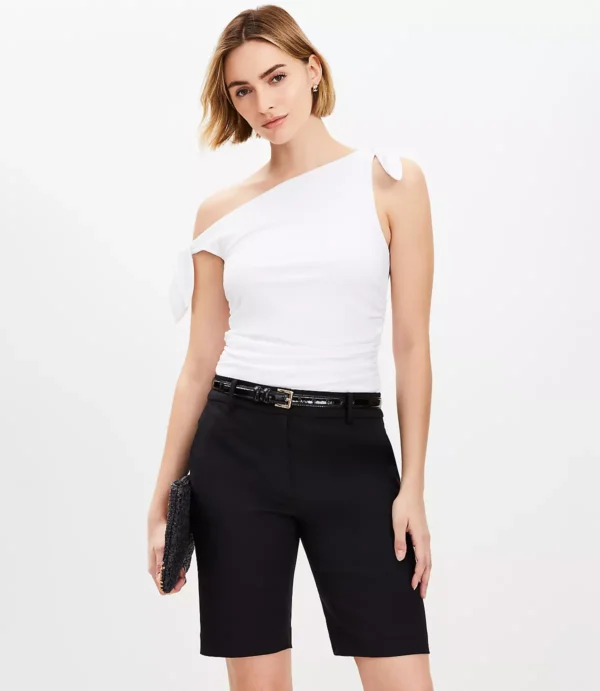 Structured Doubleweave Bermuda Shorts