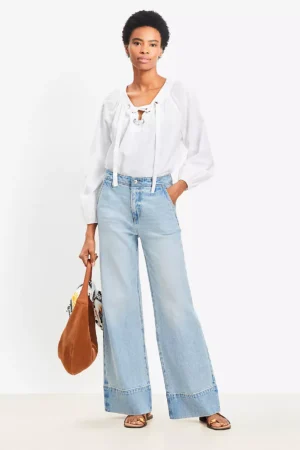 Vintage Light Indigo Wide-Leg Jeans