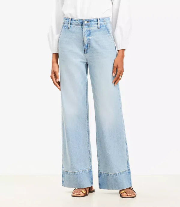 Vintage Light Indigo Wide-Leg Jeans - Image 2