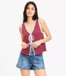 Feminine Tie Belt Vest Top