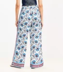 Petite Paisley Wide-Leg Pull-On Pants