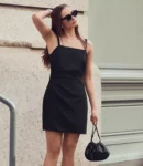 Pure Spun Pleated Mini Dress