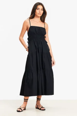 Petite Ruched Halter Midi Dress