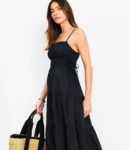 Petite Ruched Halter Midi Dress