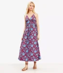 Floral Midi Dress with Side Tie & Pockets