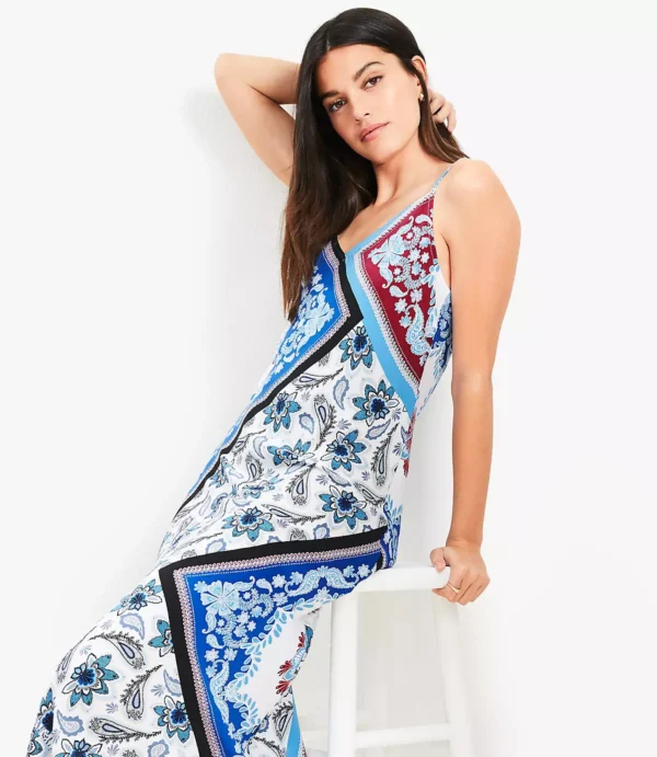 Petite Printed Strappy Bias Midi Dress - Image 2