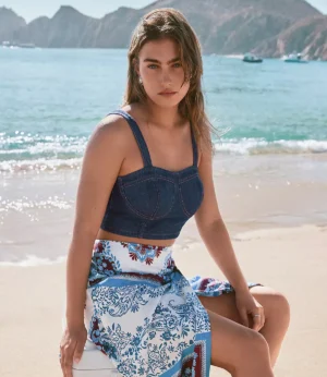 Chambray Corset-Style Top