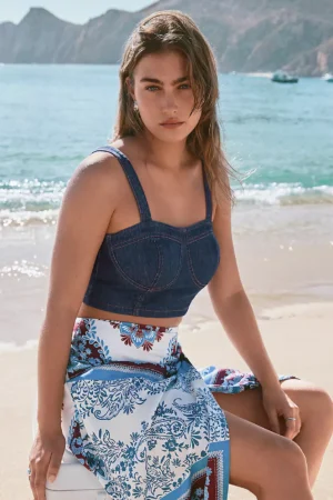 Chambray Corset-Style Top