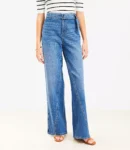 High-Rise Belted Wide-Leg Jeans in Stone Wash