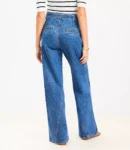 High-Rise Belted Wide-Leg Jeans in Stone Wash
