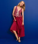 Petite Maxi Skirt in Pleated Poplin