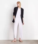 Pure Spun Cropped Straight-Leg Pants