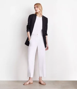 Pure Spun Cropped Straight-Leg Pants