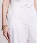 Pure Spun Cropped Straight-Leg Pants