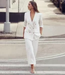 Pure Spun Cropped Straight-Leg Pants