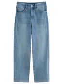 Plus-Size Stretch Straight Cropped Tapered Jeans – Fall 2025 Slimming Denim