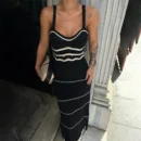Summer Elegant Knit Long Dress – Women’s Casual Holiday Suspender Skirt
