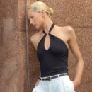 Halter Neck Hollow Out Metal Ring Backless Tank Top – Summer Street Style