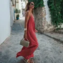 Summer Slip Dress – Women’s Loose Sleeveless Backless Long Dress