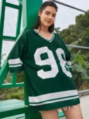 Hot Selling Women’s V-Neck Printed T-Shirt – Casual Loose Plus Size Top