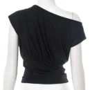 Elegant One-Shoulder Pleated Waist Tank Top – Summer Casual Chic