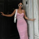 Summer Elegant Knit Long Dress – Women’s Casual Holiday Suspender Skirt