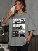New York Brooklyn 1976 Graphic T-Shirt – Women’s Casual Streetwear Tee
