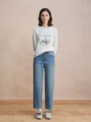 Plus-Size Stretch Straight Cropped Tapered Jeans – Fall 2025 Slimming Denim
