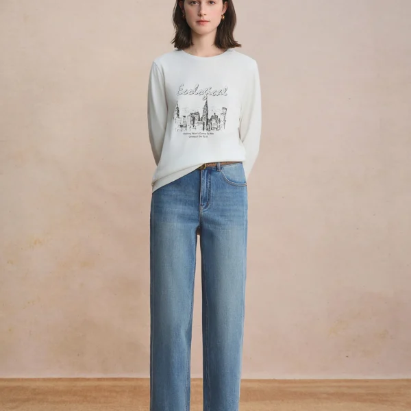 Plus-Size Stretch Straight Cropped Tapered Jeans – Fall 2025 Slimming Denim