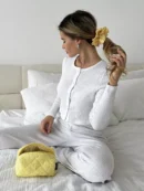 Comfy Knit Pajamas – Hollow Sleepwear with Long Pants