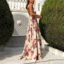 Boho Halter Maxi Dress – Women’s Summer Beach Holiday Slip Dress