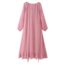 Early Autumn Layered Ruffled Chiffon Long Sleeve Dress