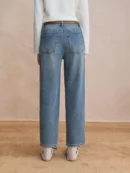 Plus-Size Stretch Straight Cropped Tapered Jeans – Fall 2025 Slimming Denim