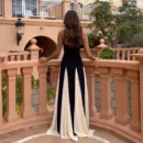 Summer Patchwork Hem Maxi Dress – Women’s Elegant Sleeveless Party Wear